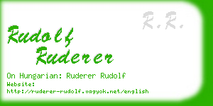 rudolf ruderer business card